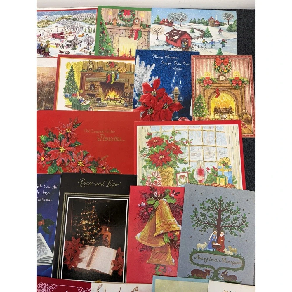 Vintage Christmas Cards Fronts ONLY Traditional Scrapbooking Decoupage Lot 50+